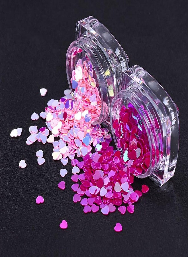 CJDLTS Love Heart Nail Glitter Sequins Valentine's Colorful Heart Glitter Manicure Nail Accessories 3D Nails Supplies Jewelry Studs Nail Art Glitter Flakes, Nail Decoration for Women Featival - Image 4